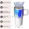 thumbnail image 3 of 20oz Double Wall Insulated Handle Tumbler Stainless Steel Geometric Pattern Leak Proof Lid With Straw Travel Mug, 3 of 5
