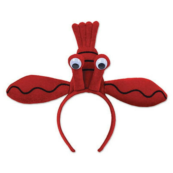 Beistle Pack of 12 Red Lenny Lobster Snap-On Costume Headband - Adult One Size