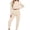 Beige, variant on Women's 2 Piece Outfits Fall Winter Jogger Suits Long Sleeve Crop Tops and Sweatpants Comfy Loungewear Sets with Pockets Casual Tracksuit Red