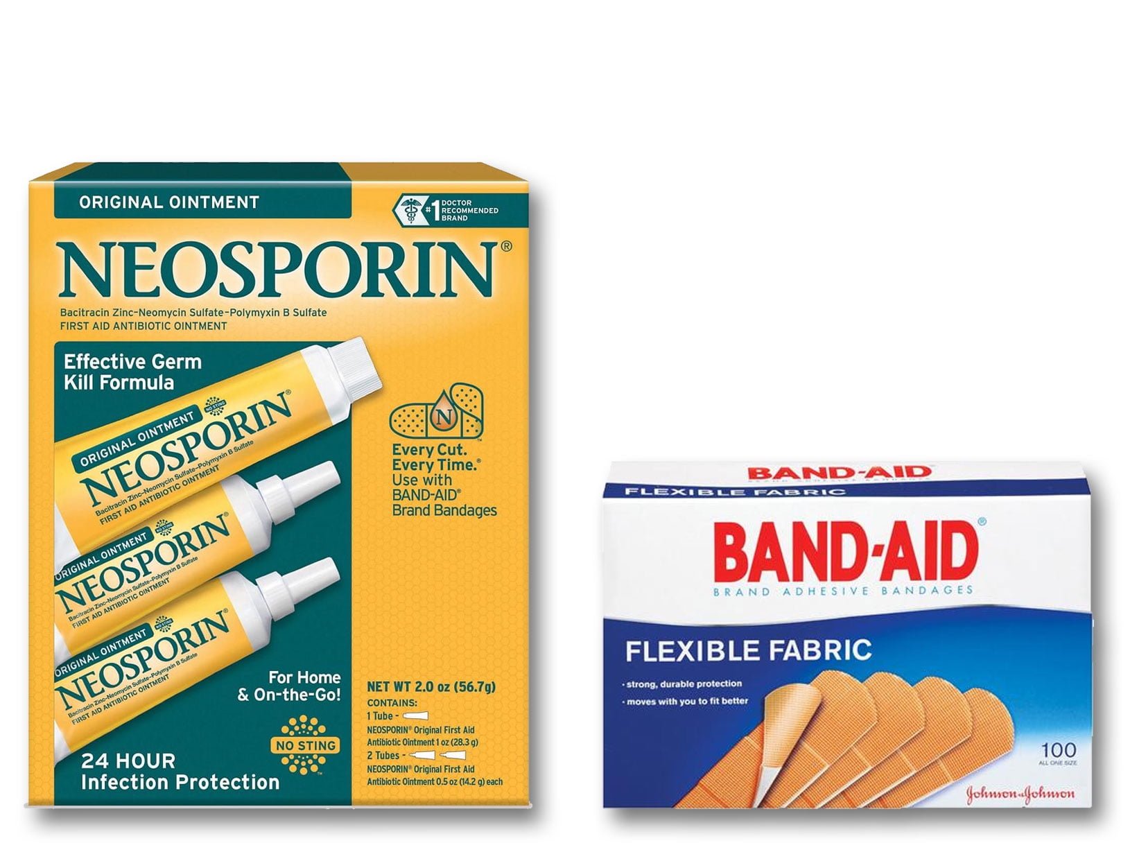 First Aid Pack, Neosporin Original Ointment Plus BandAid Brand