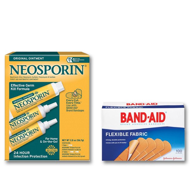 First Aid Pack, Neosporin Original Ointment Plus BandAid Brand