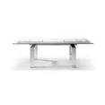 thumbnail image 1 of homeroots kitchen & dining 320769 63" X 35" X 30" Clear Glass Aluminum Extendable Dining Table, 1 of 1