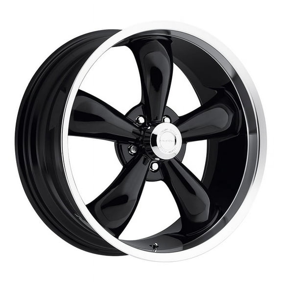 17x7 American Muscle 142 Legend 5 Black Machined Wheel 5x4.5 (6mm)