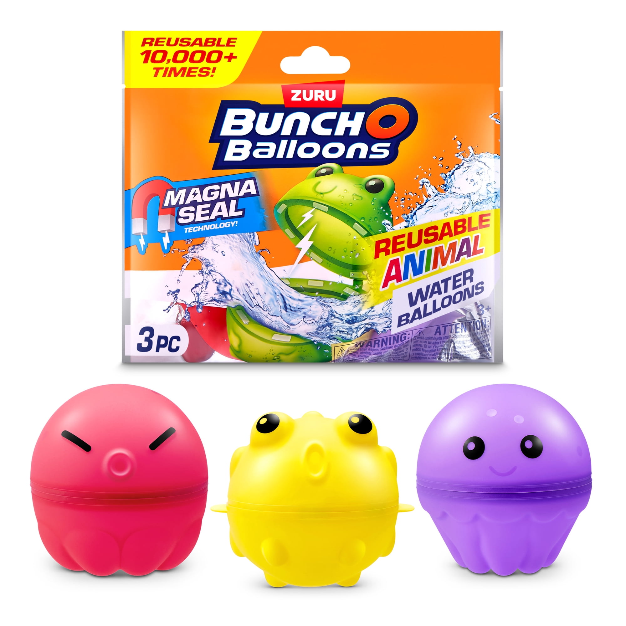 Bunch O Balloons 3 pack Reusable Eco-Friendly Animal Balloons Self Sealing Water Toys Ages 3+ by ZURU