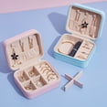 thumbnail image 2 of Caja de almacenamiento de joyas portátil para anillos con cremallera, de franela de poliuretano, multicapa, para pendientes, collares y joyas, 2 of 5