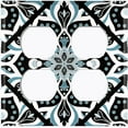 thumbnail image 3 of Metal Light Switch Plate Cover Teal Black Mandala Flower Tile Pattern MDL045, 3 of 13