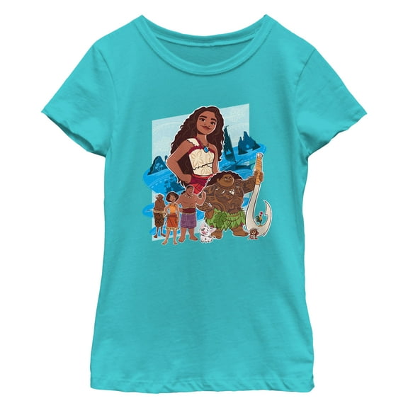 Girl's Moana 2 Crew Portrait Graphic T-Shirt