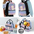 thumbnail image 2 of Jeiento Cute Axolotl Backpack for School Girls 10-12 Kids Backpacks with Lunch Box and Pencil Case Water Bottle Holder Fish Scale 4Pcs/Set Middle School Bag Primary Students Bookbag Satchel, 2 of 7