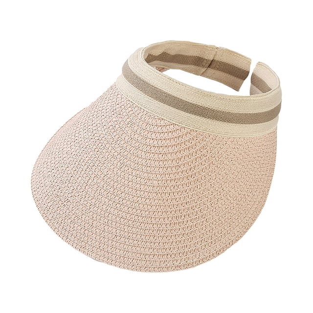 Boc Sun Hat Adjustable UV Protection Breathable Straw Weaving Visor Hat for Summer