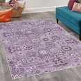 thumbnail image 2 of Vintage Decorative Rug, Bohemian Inspired Mandala Look Floral Ornaments in Octagon Cells Pattern, Quality Carpet for Bedroom Dorm and Living Room, 6 Sizes, Lavender Blue, by Ambesonne, 2 of 4