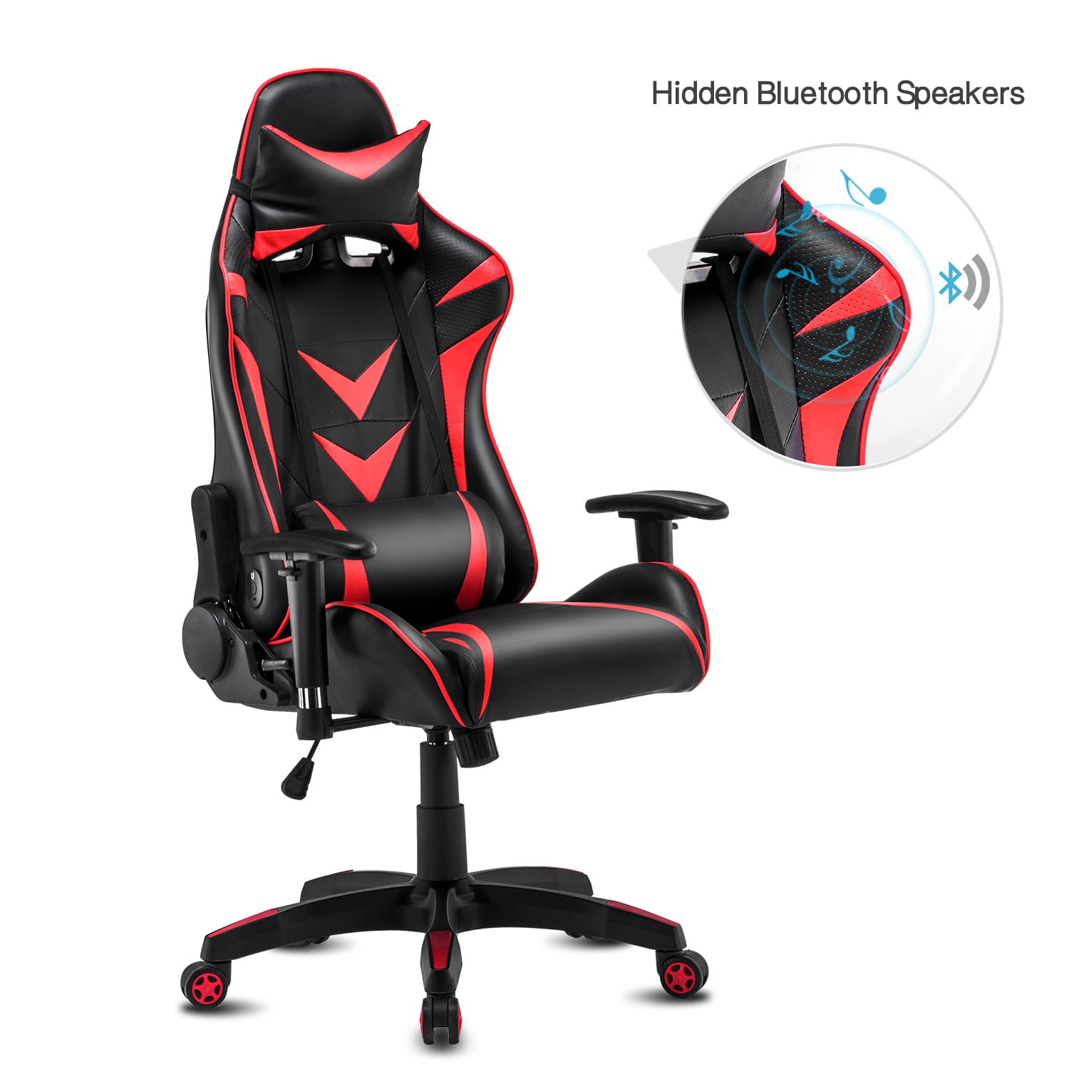 High Back Swivel Gaming Chair Recliner With Bluetooth 4 1 Version Speakers Lumbar Support Headrest Height Adjustable Ergonomic Office Desk Chair Walmart Com Walmart Com