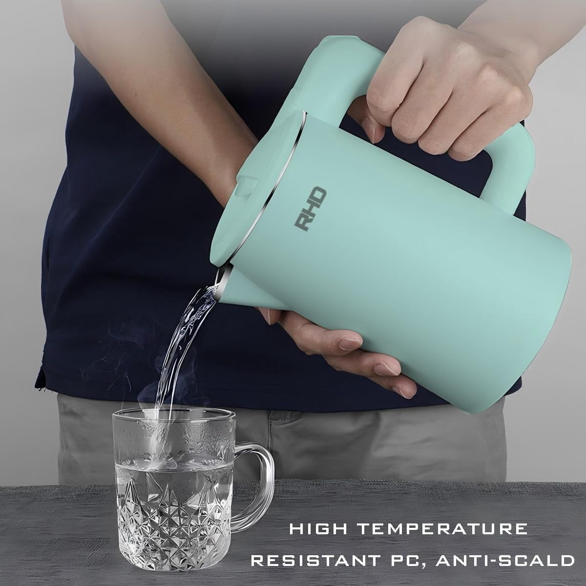 Compact 0.8L Stainless Steel Electric Kettle - Safe Fast Boil for Tea & Coffee