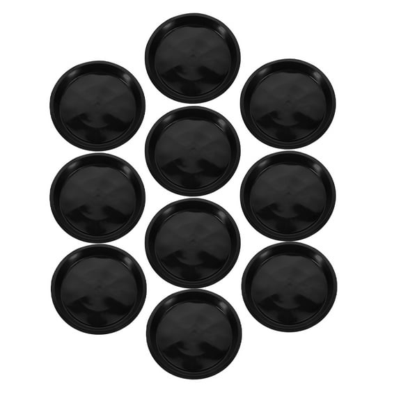 TEHAUX Round Black Plastic Plant Saucers for Home Use Durable 10Pcs