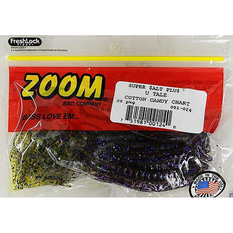 Zoom U-Tail Worm - 20 Pack - Cotton Candy, Soft Baits