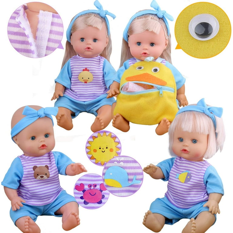 8 Sets for 9 10 Inch Baby Doll Clothes Dress Newborn Baby Doll Accessories Gown Costumes Outfits with Schoolbag Xmas Gift wrap