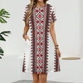 thumbnail image 2 of Ukrainian Vyshyvanka Embroidery Women's Dress Short Sleeve Summer Sundress Summer Women Clothes, 2 of 7