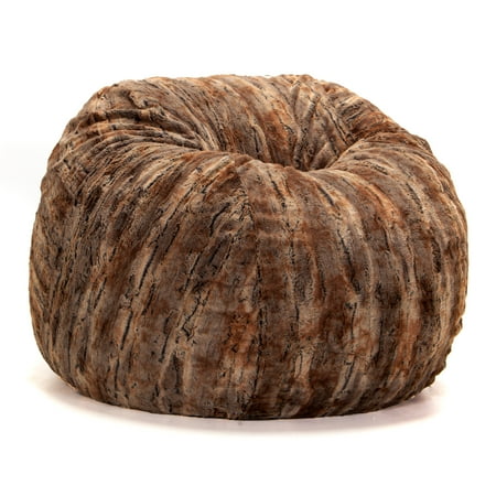 Jaxx Saxx 4 Ft Plush Round Bean Bag - Premium Luxe Faux Fur  Red Fox