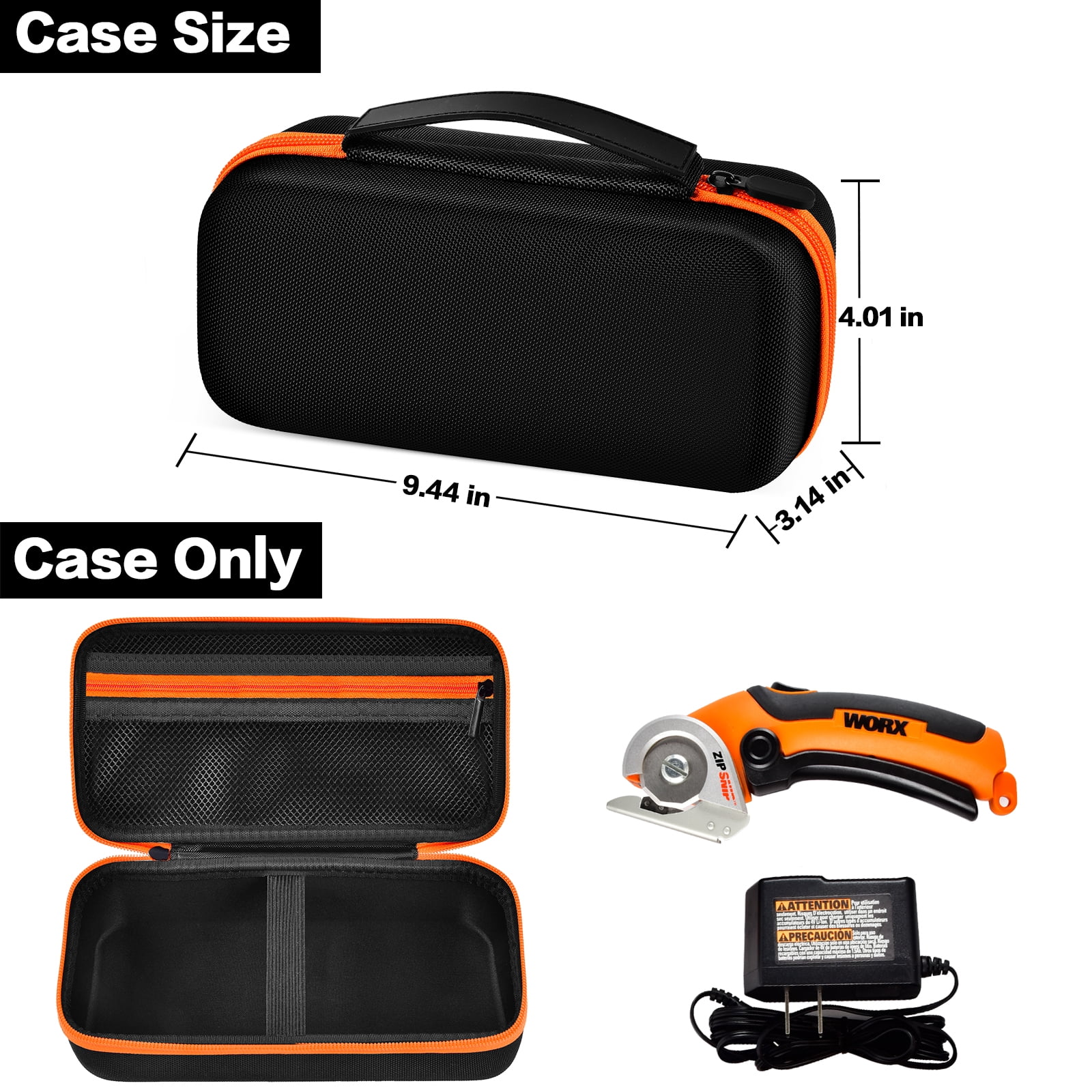 Case for WORX WX081L 4V ZipSnip Cordless Electric Scissors, Cutting Tool  Storage Carrying Bag, Mini Rotary Cutter Holder Organizer for Charger and