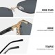 thumbnail image 3 of Gafas de sol de tendencia hueca con personalidad europea y americana de moda, hechas de PC y metal., 3 of 5