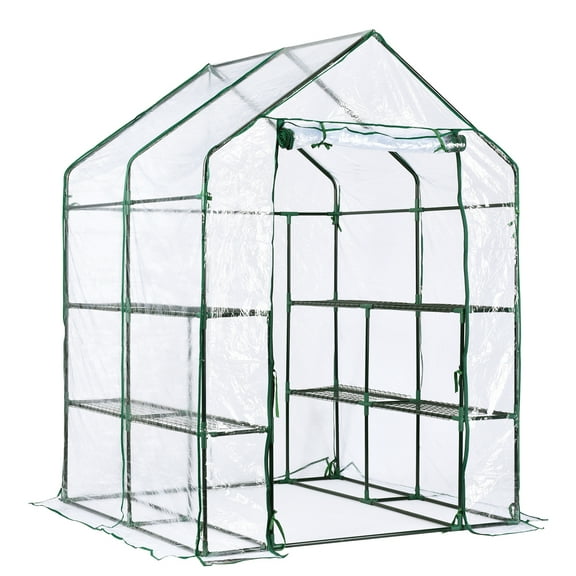 Garden Elements Plastic Indoor/Outdoor Standing Greenhouse, Unvented, Clear, Large, 77"