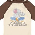 thumbnail image 4 of Inktastic My Mimi Loves Me to the Moon and Back Elephants in Clouds Boys or Girls Long Sleeve Baby Bodysuit, 4 of 5