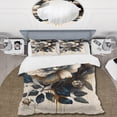 thumbnail image 2 of Designart "Black and Gold Camellias in Bouquet II" Floral & Botanical Bedding Covert Set - Camellia Black Floral Bed Set With 1 Sham, 2 of 6