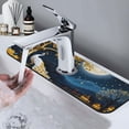 thumbnail image 7 of Logiee Moonlit Golden Tree Peacock Print Kitchen Sink Splash Guard Faucet Mat for Splash Guard Behind Faucet Drip Catcher for Kitchen,Bathroom,Sink Mat,Dish Drying Mat,Bathroom-15" X 5.5", 7 of 7
