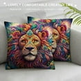 thumbnail image 3 of COMIO  Lion Throw Pillow Covers Set of Soft Safari Print Throw Pillowcases for 3D Wild Animal Pattern Pillow Cases Cushion Covers Wildlife Style Decor Colorful Cushion Cases Room Decor, 3 of 5