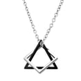thumbnail image 7 of K-KED Men's Silver Black Geometric Minimalist Square Triangle Pendant Necklace-Silver, 7 of 7