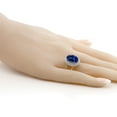 thumbnail image 5 of Gem Stone King 925 Sterling Silver Blue Simulated Sapphire Women's Ring (7.54 Cttw, Oval 14X10MM, Available 5,6,7,8,9), 5 of 6