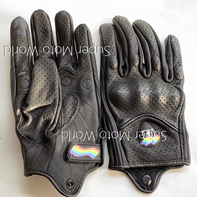 ICON Retro Time-Guantes De Cuero Real Para Motocicleta , Impermeables , Cruz , Neutros Equitación
