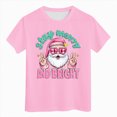 thumbnail image 5 of sdbrld Girls' Tees Tops, Kids Christmas Gifts Short Sleeved Cute Graphic Shirts for Holiday Clothing Pink Sizes 13-14 Years, 5 of 5