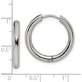 thumbnail image 4 of Stainless Steel Polished 3mm Hinged Hoop Earrings (21 X 22) Made In China sre1470, 4 of 5