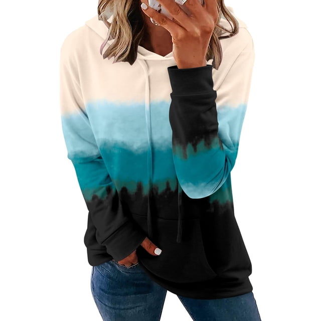 Sudadera con capucha Onlypuff Tie Dye Ombre Fashion Mujer Azul M