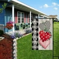 thumbnail image 4 of Vintage Valentine''s Day Garden Flag 12.5x18 Vertical Double Sided Welcome Black White Buffalo Plaids Checked Rustic Wood With Love Heart Small Yard Flag Farmhouse Outside Decorations, 4 of 6