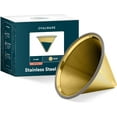 thumbnail image 1 of Paperless Stainless Steel Pour Over Coffee Filter \u2013 Reusable and Permanent Coffee Cone Dripper for Ovalware, Chemex, Hario and Other Carafes (Titanium Gold), 1 of 8