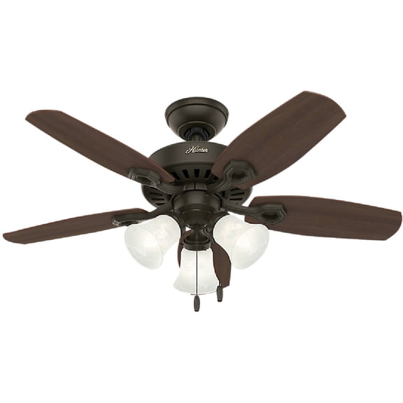 Hunter Fan Company 52107 Builder Indoor Ceiling Fan with LED Light and Pull Chain Control, 42-inch, New Bronze Finish