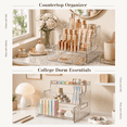 thumbnail image 4 of Makeup Organizer for Vanity with Drawer, 3-Tier Perfume & Skincare Display Stand, Countertop Storage for Nail Polish, Spices, Figures & Beauty Essentials, Clear, 4 of 9