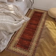 thumbnail image 3 of Soft Washable Area Rug Runner - Modern Non-Slip Low Pile Carpet, Mark Resistant & Easy Care - Perfect for Hallway, Bedroom, Kitchen, Entryway - Red, 2x6ft, 3 of 9