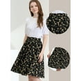 thumbnail image 2 of Women's Floral Skirt Knee Length A-line Summer Skirt Elegant XS Black, 2 of 6