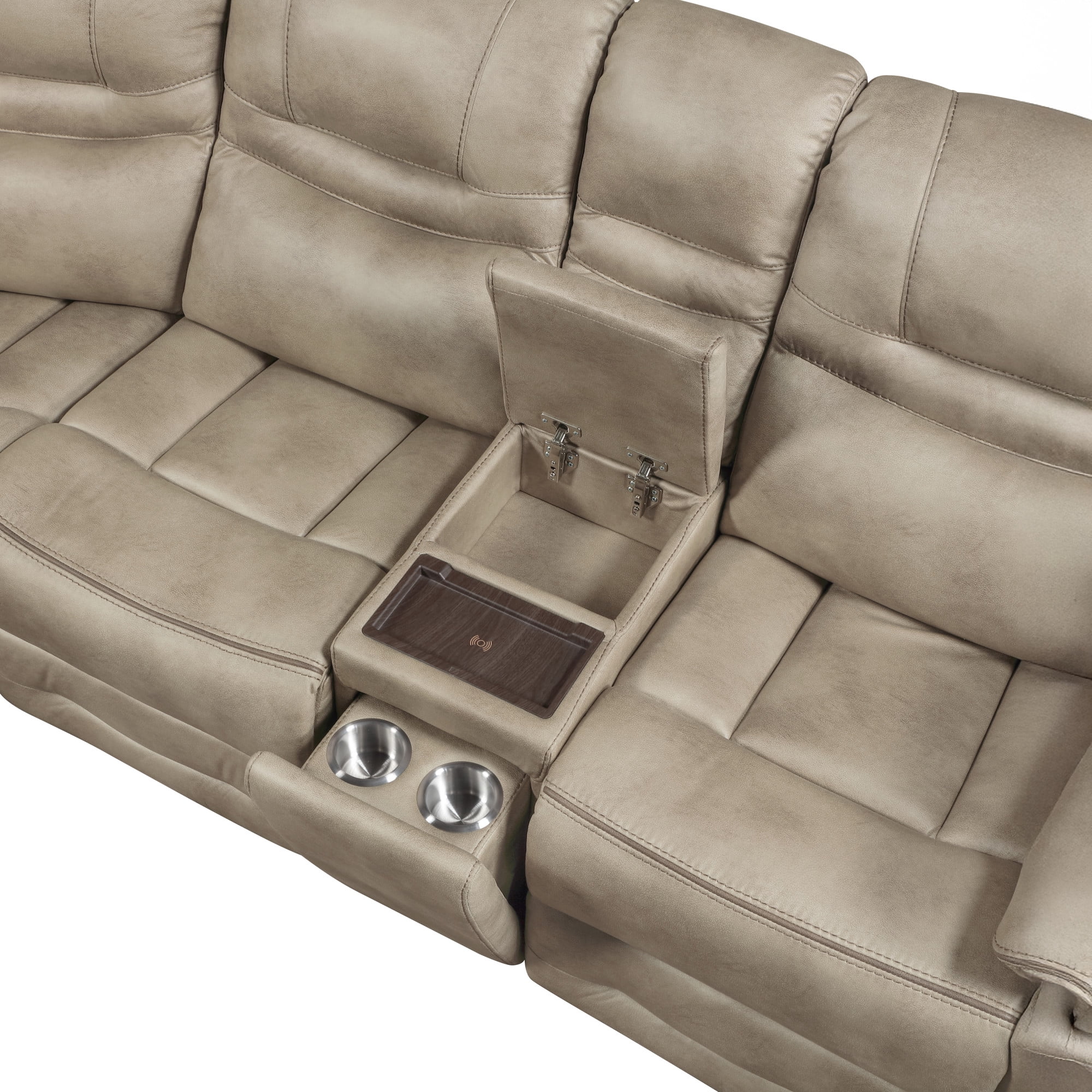 Steve Silver Shelton 3PC Manual Reclining Sectional, Mottled Camel