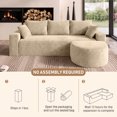 thumbnail image 5 of Wiilayok Modular Cloud Sectional Couch, L Shaped Sectional Sofa with Ottoam,Upholstered Deep Seat Sofa for Living Room Bedroom, 5 of 10