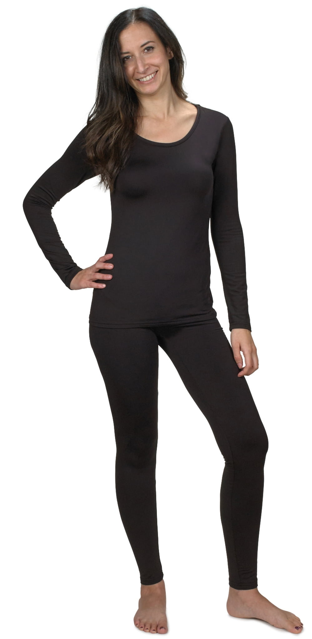 Thermal Underwear Tops for Women Fleece Lined Long Sleeve Slim Base Layer Shirt