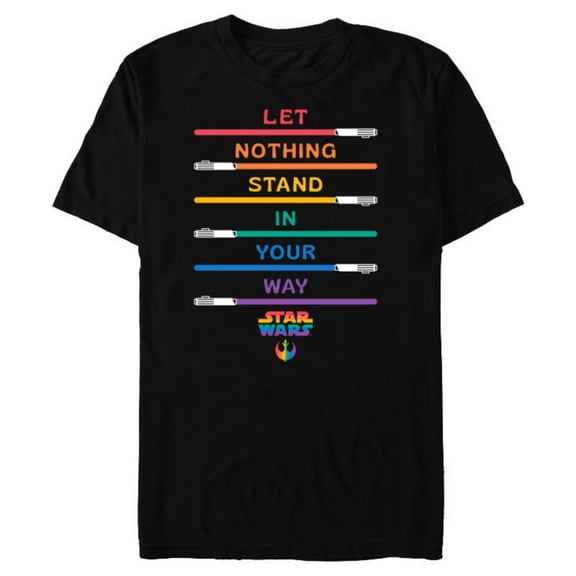Star Wars Pride Let Nothing Stand in Your Way Rainbow Sabers - Short Sleeve Blended T-Shirt for Adults - Customized-Black