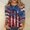 Blue, variant on Cavosen Red White and Blue Shirts for Women 4th of July 3/4 Sleeve Crew Neck Tops USA Star Striped Print T Shirts Lady XL Red White and Blue Casual Tops Patriotic Tunic Tees Patriotic Clothes