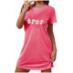 thumbnail image 1 of Camisón corto navideño para mujer, talla grande, con cuello redondo estampado y mangas cortas, para el pecho., 1 of 2