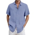 thumbnail image 1 of DGMIOCS Men's Spring Shirt Short Sleeve Lightweight Work Wear Blue1 XXL, 1 of 4