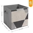 thumbnail image 2 of Set of 6 Collapsible Oxford Fabric Storage Cubes with Handles, Foldable Closet Organizer Bins for Clothes, Toys, Shelves, Home & Kitchen Triangle Gray, 2 of 7