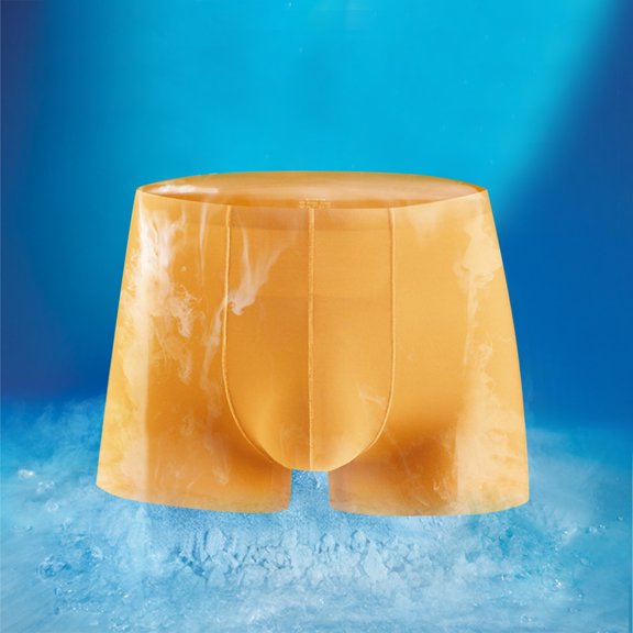 Maoxin Men'S Underwear Ice Silk Traceless-dry Loose Breathable Elastic Exercise Home Flat Angle Underpants Boxer Briefs Gold XL