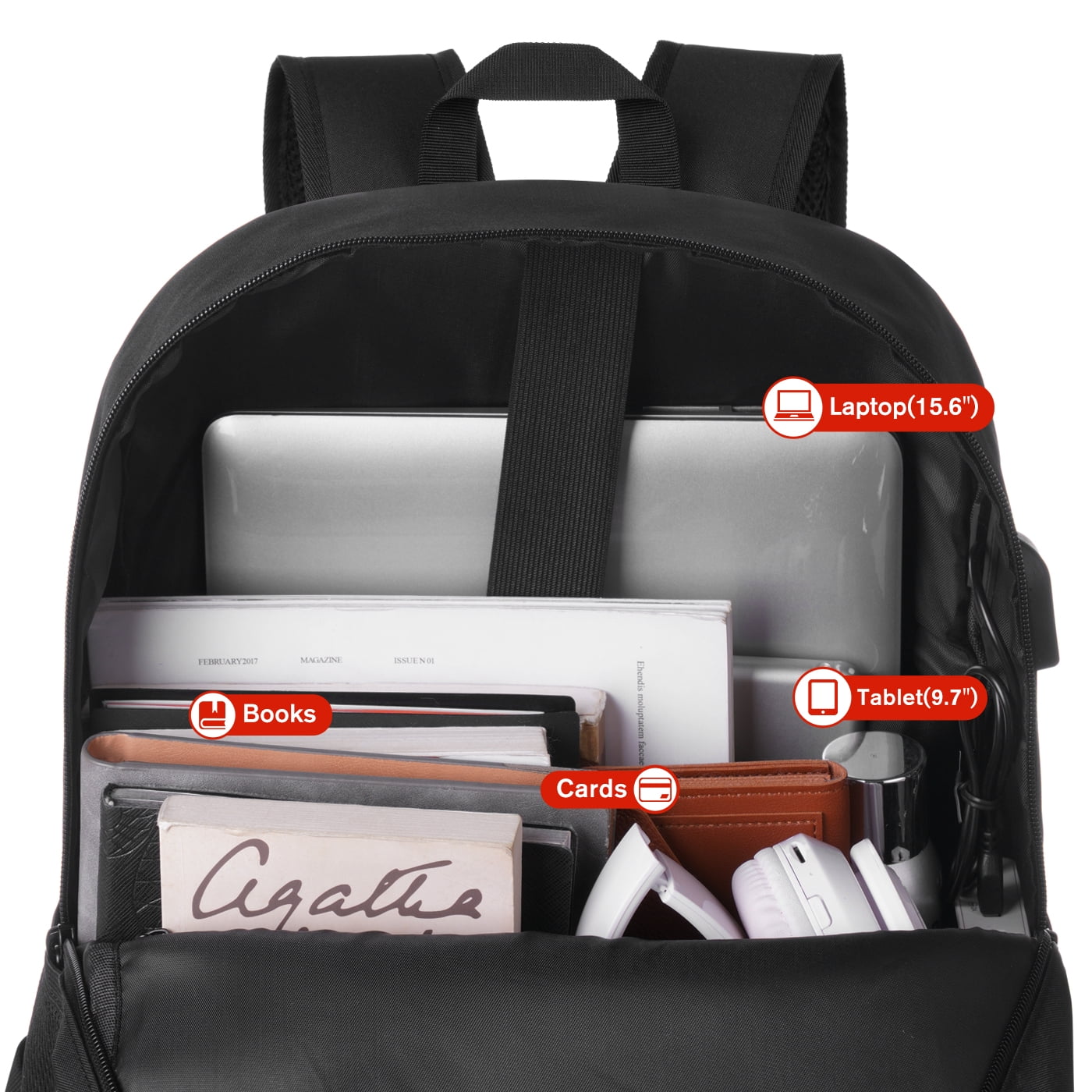 17 Inch Backpack for School Business Travel,Computer Bookbag Schoolbag for Work College Teen Men Boy Girl Women
